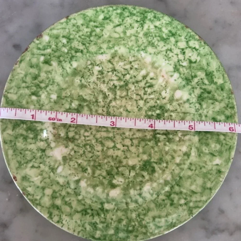 TIFFANY & CO STANGL Spongeware Hand Painted Green Caughley Plate Green  …